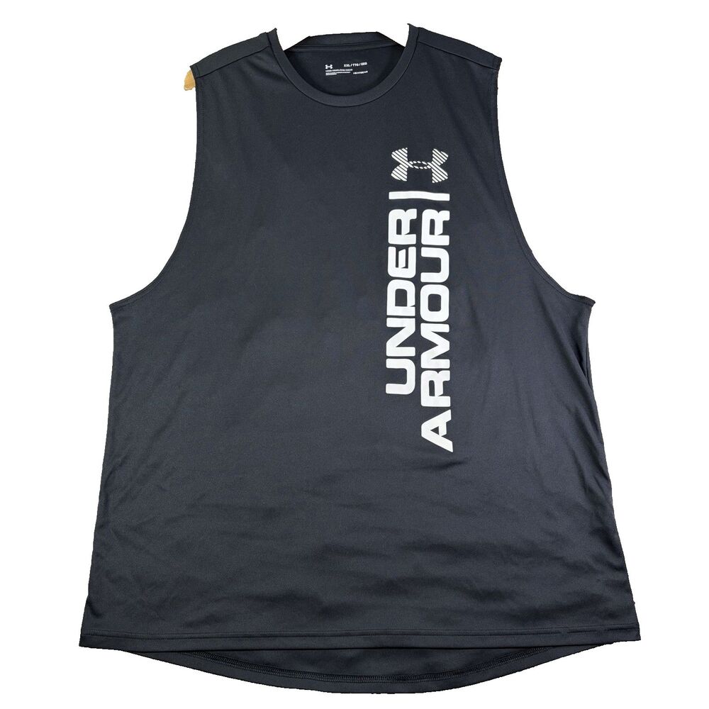 Under Armour Heatgear Tank Top Mens XXL Black Activewear Training Gym Summer